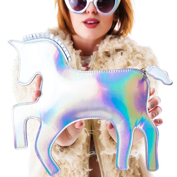 Dolls Kill Handbags - Dolls Kill Unicorn Holographic Purse